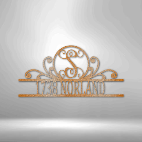 Custom Scroll Family Initial + NameWall Art